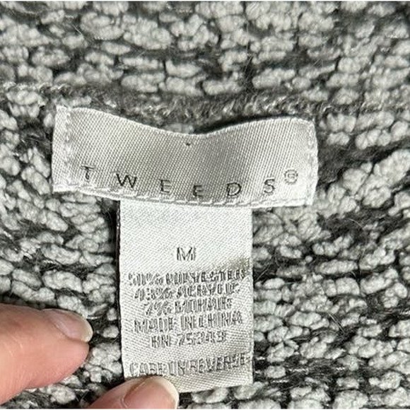 Tweeds Gray and White Boucle Sweater Cardigan Size‎ M - Picture 5 of 6